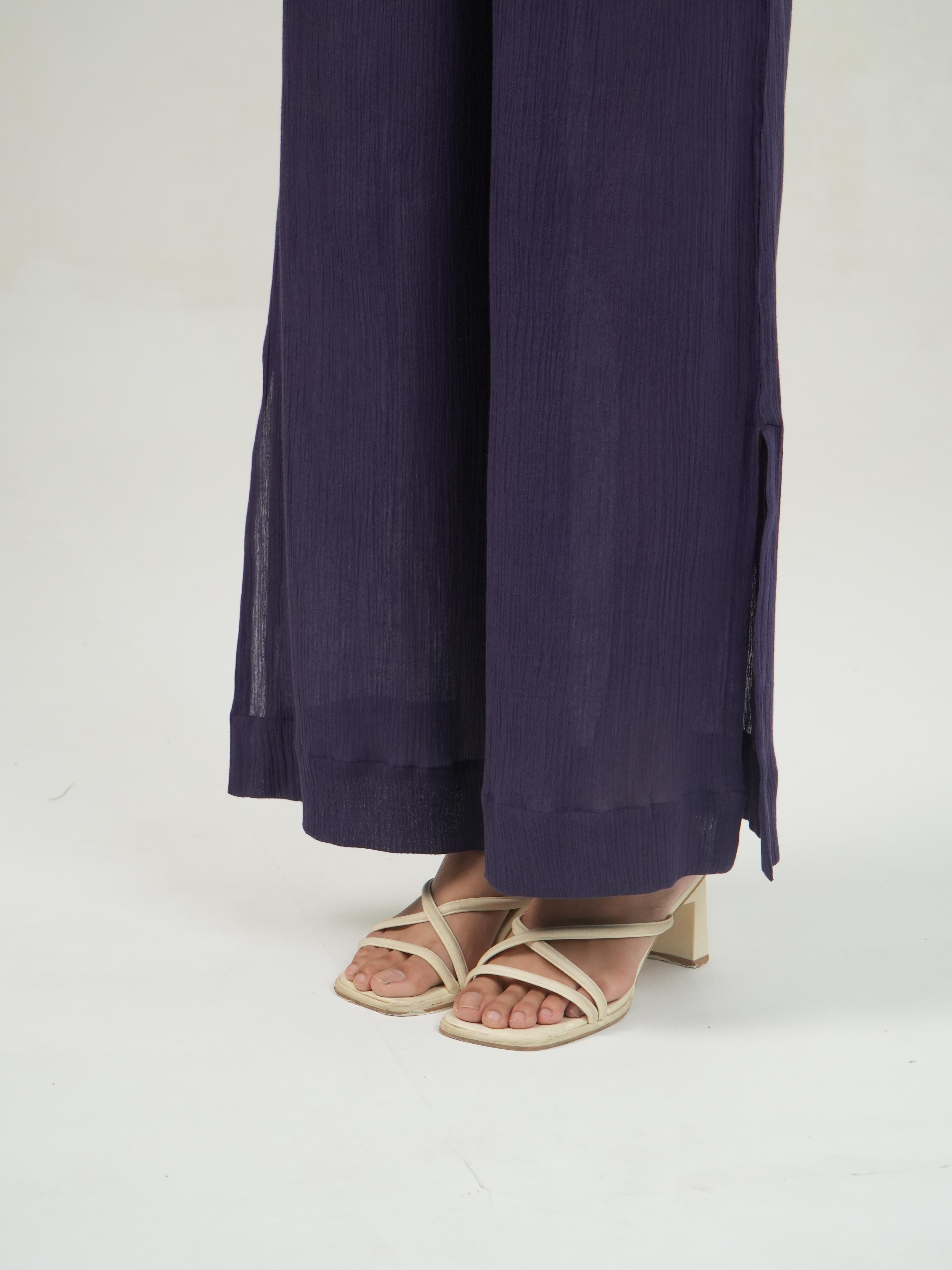 Vanshitaaz Mulberry Purple Crinkled Cotton Top