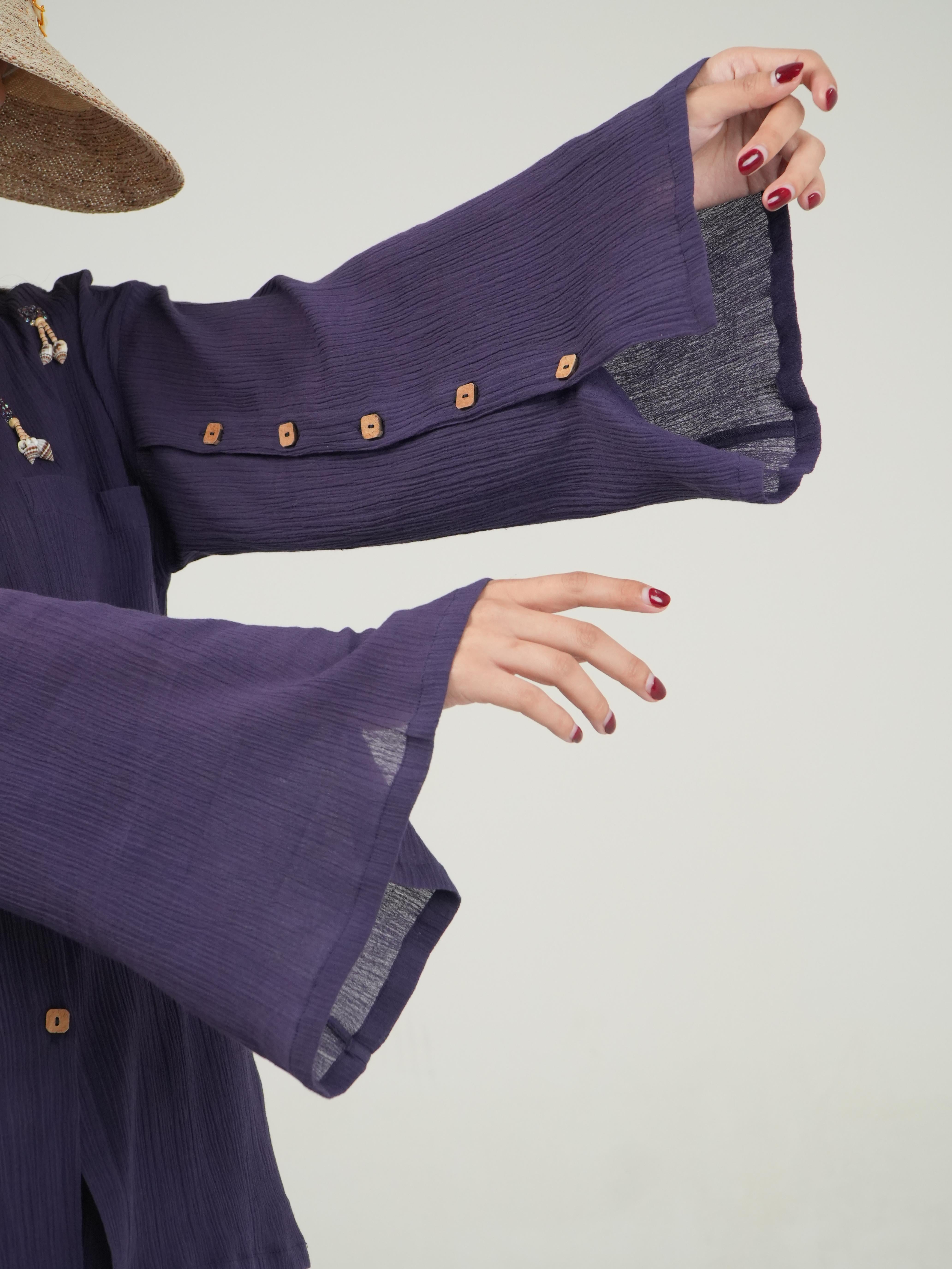 Vanshitaaz Mulberry Purple Crinkled Cotton Top