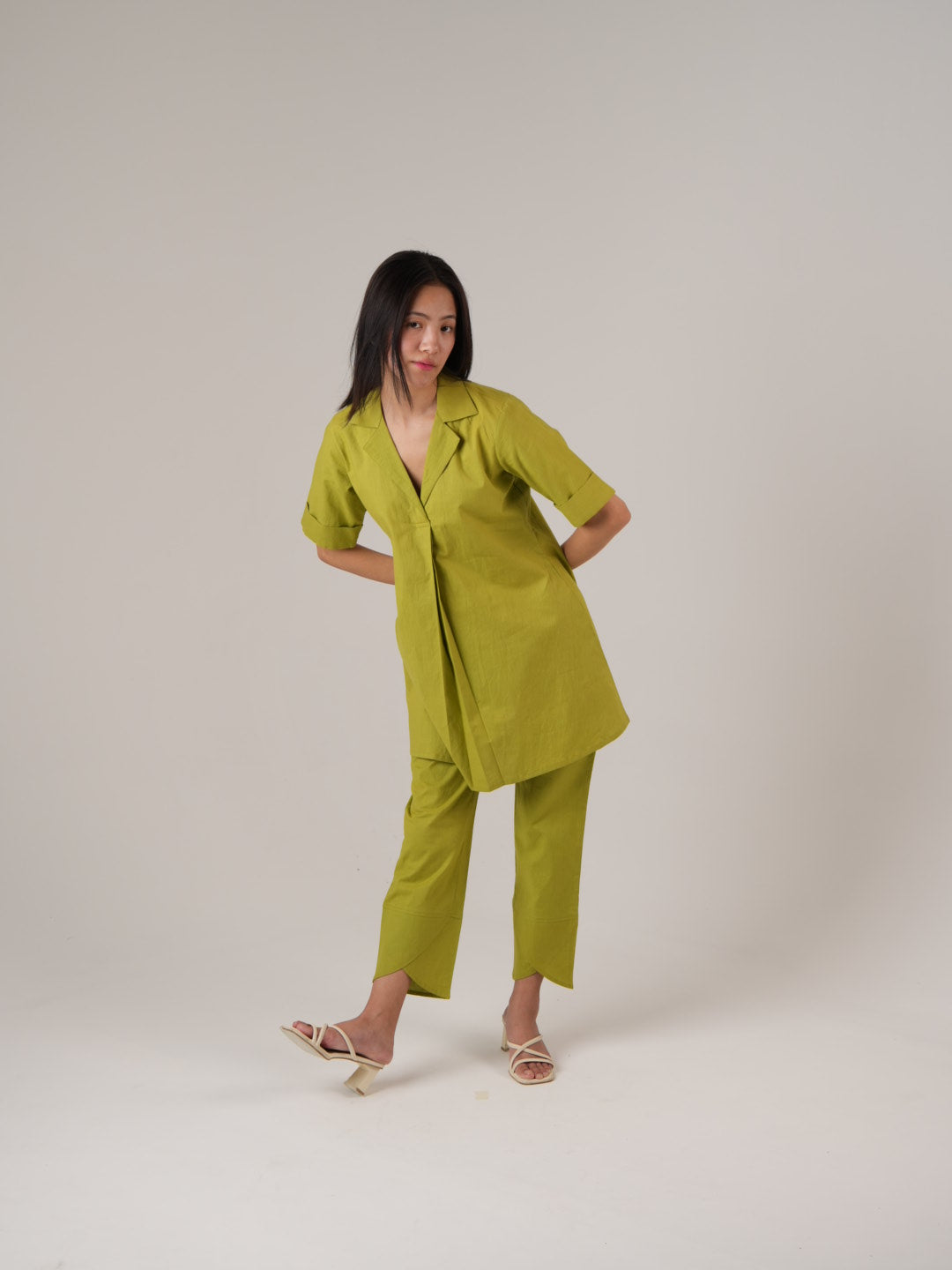 Vanshitaaz Lime Green Anti Fit Cotton Co-ord set