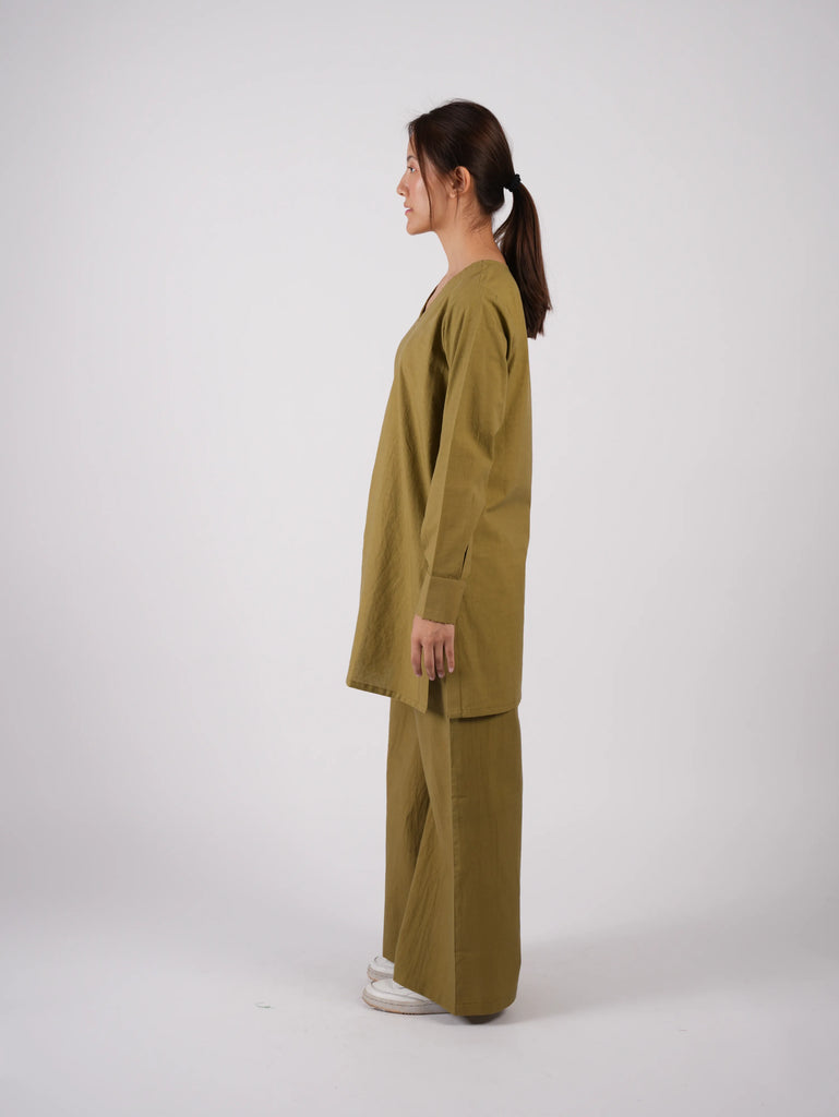 Olive Cotton Co-ord Set