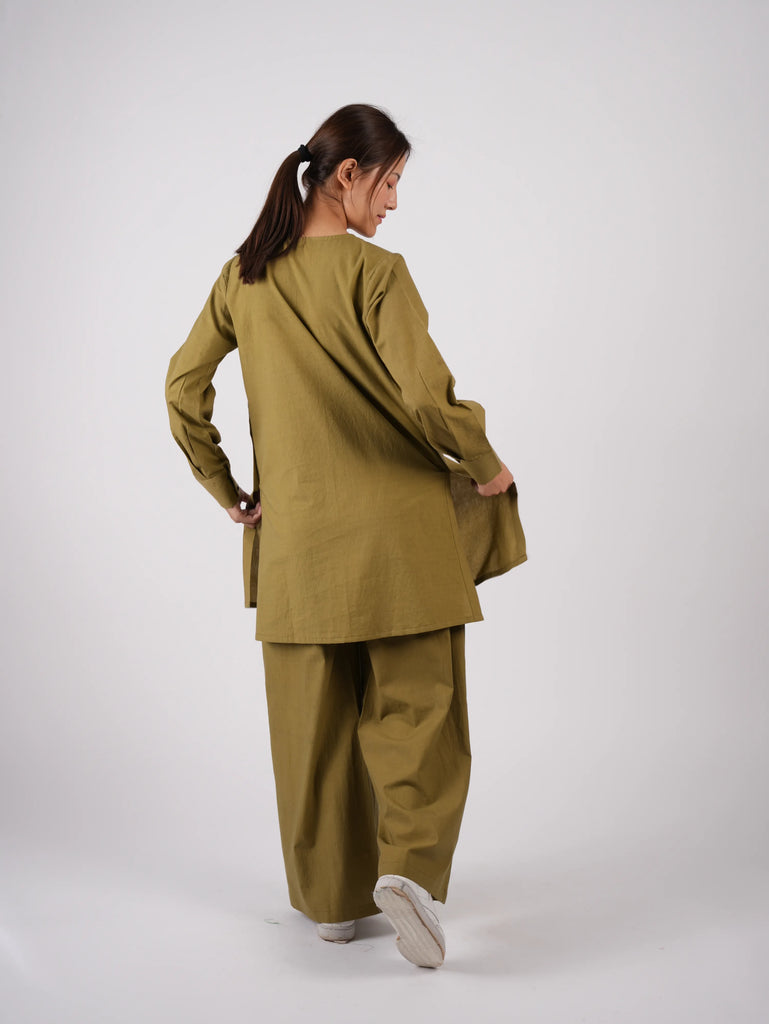 Olive Cotton Co-ord Set
