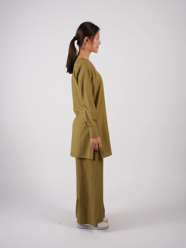 Olive Cotton Co-ord Set