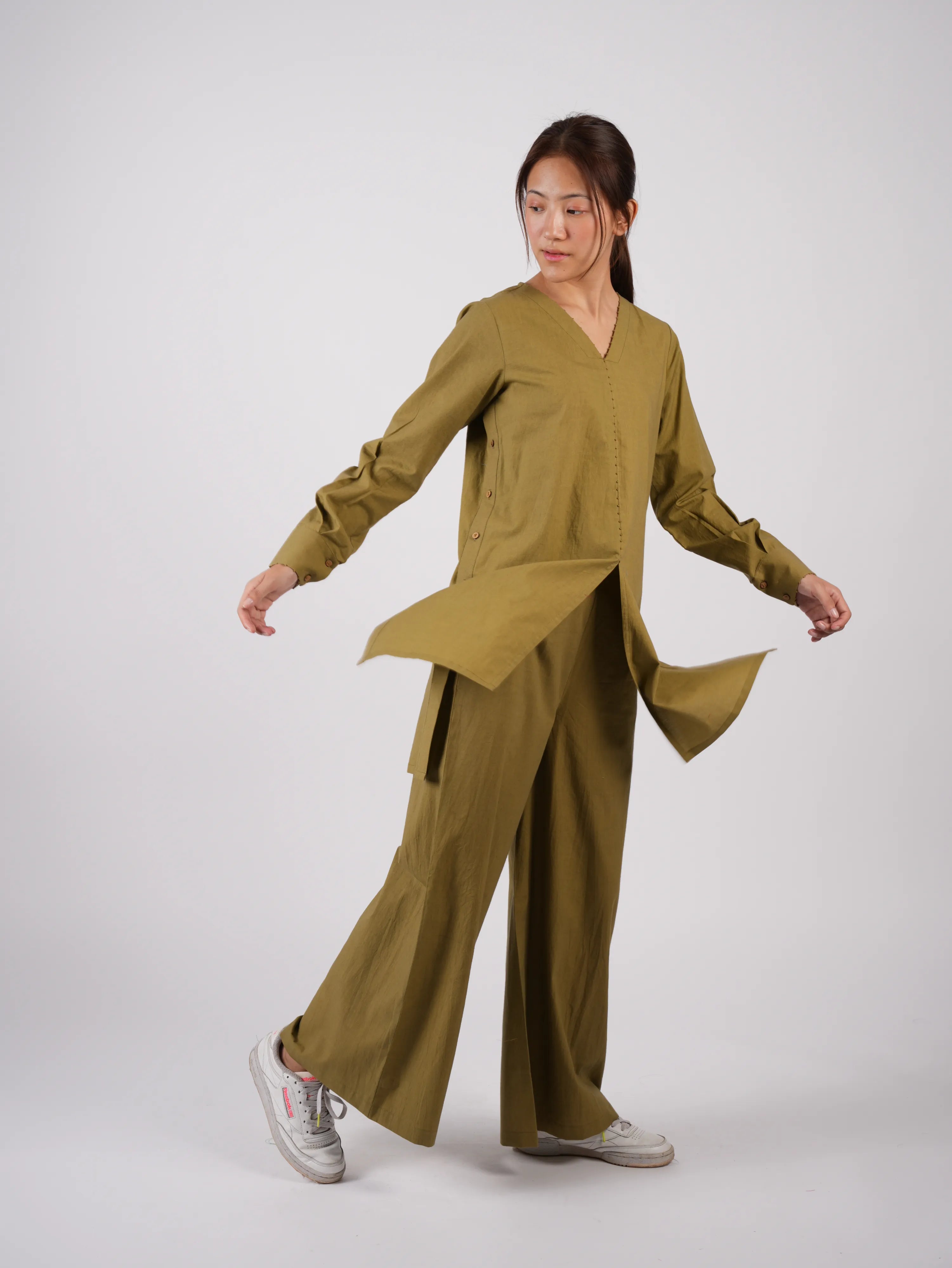 Olive Cotton Co-ord Set