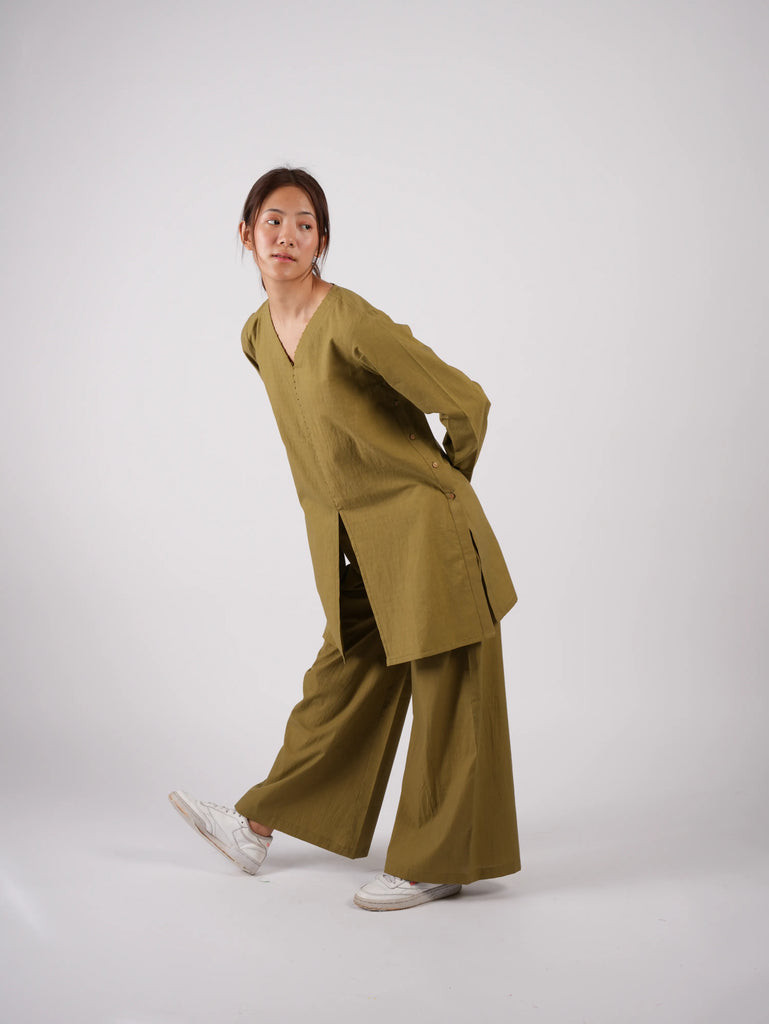 Olive Cotton Co-ord Set