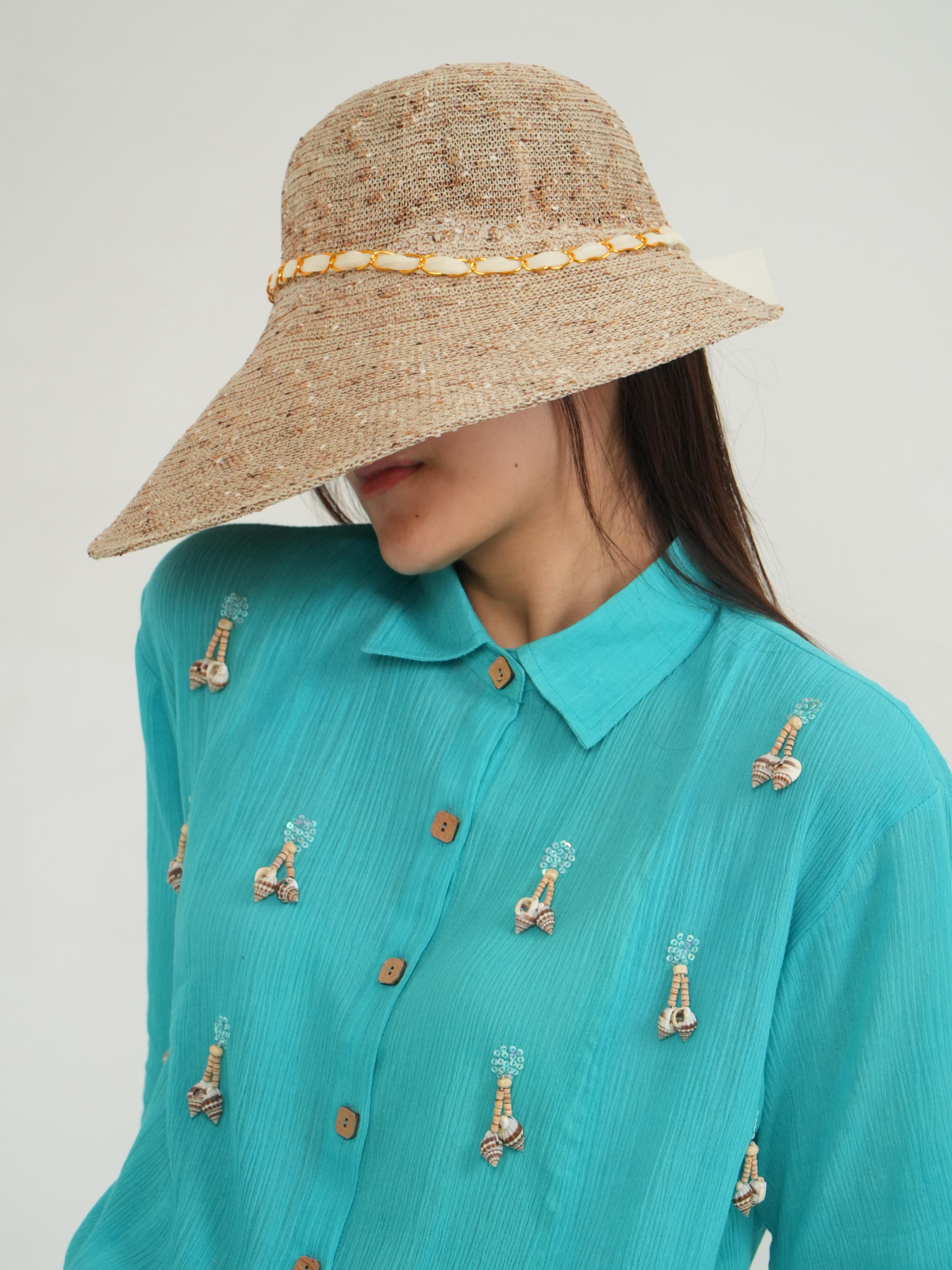 Vanshitaaz Turquoise Crinkled Cotton Top