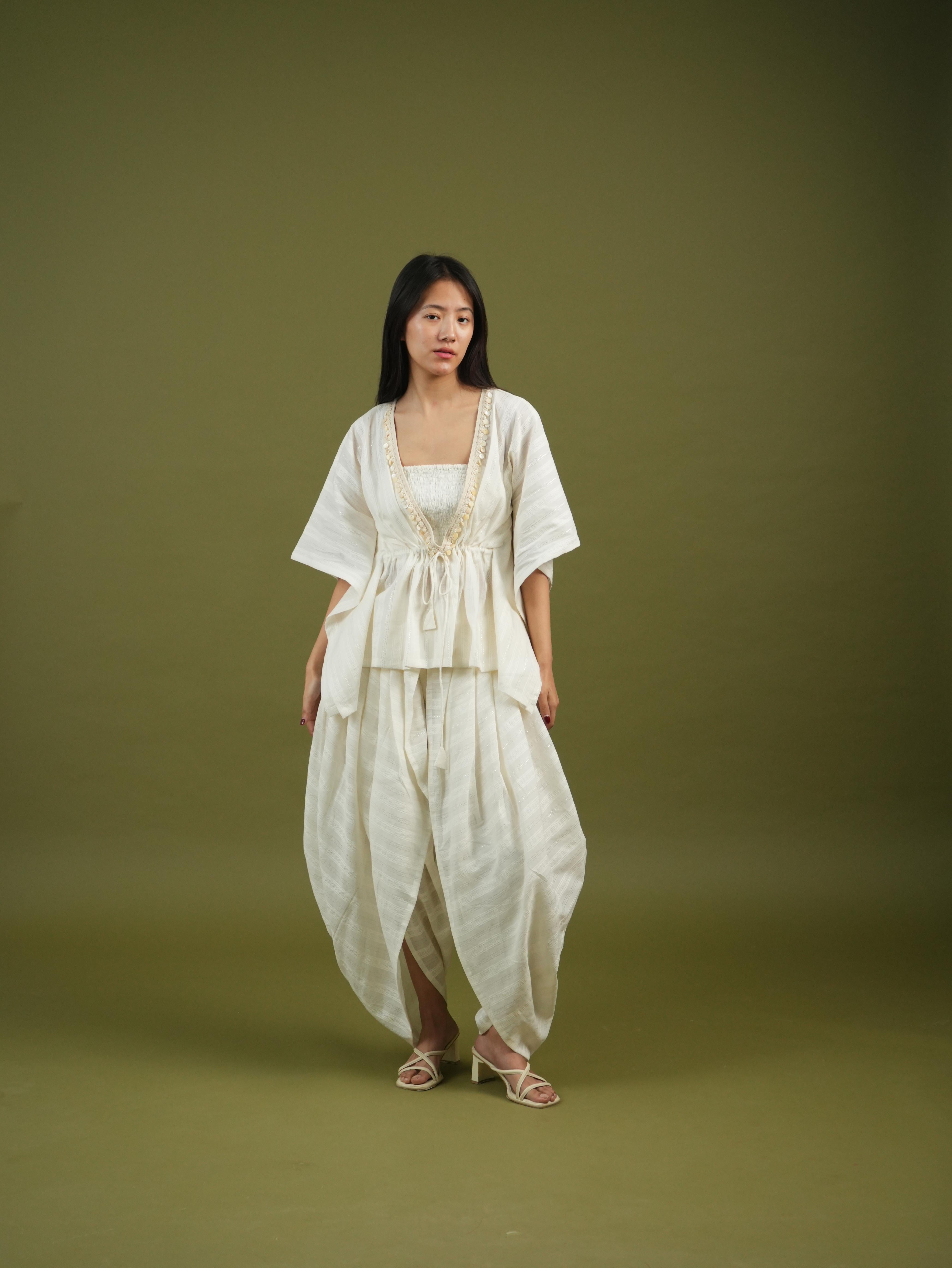 Vanshitaaz Ivory Serenity Drape Set