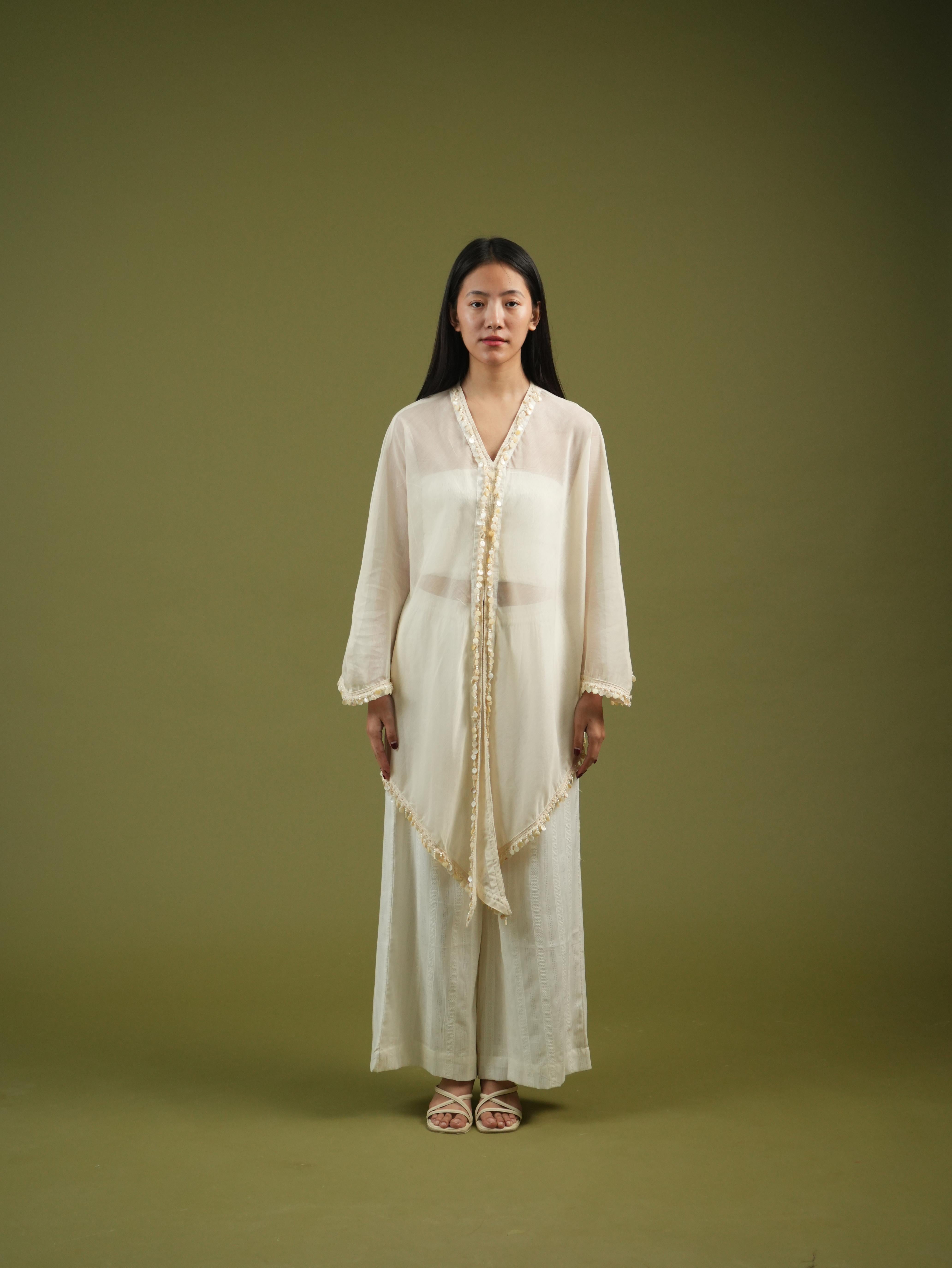 Vanshitaaz Ivory Harmony Cape Set