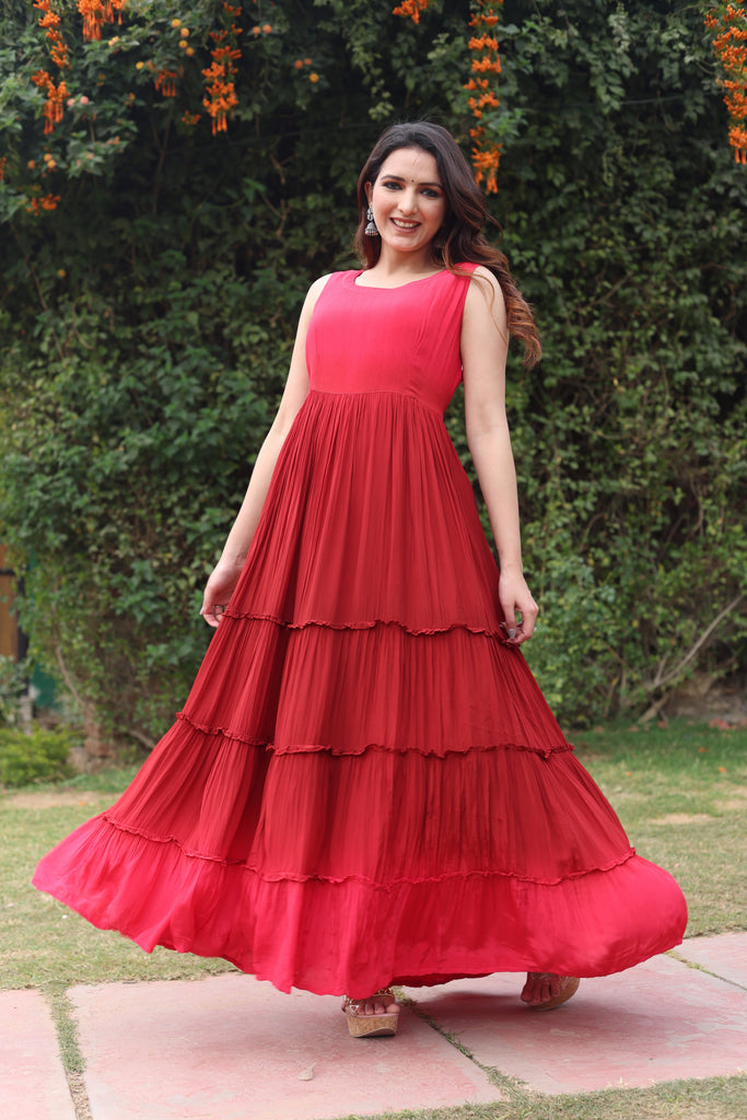 Tiered Full Length Ombre Dress