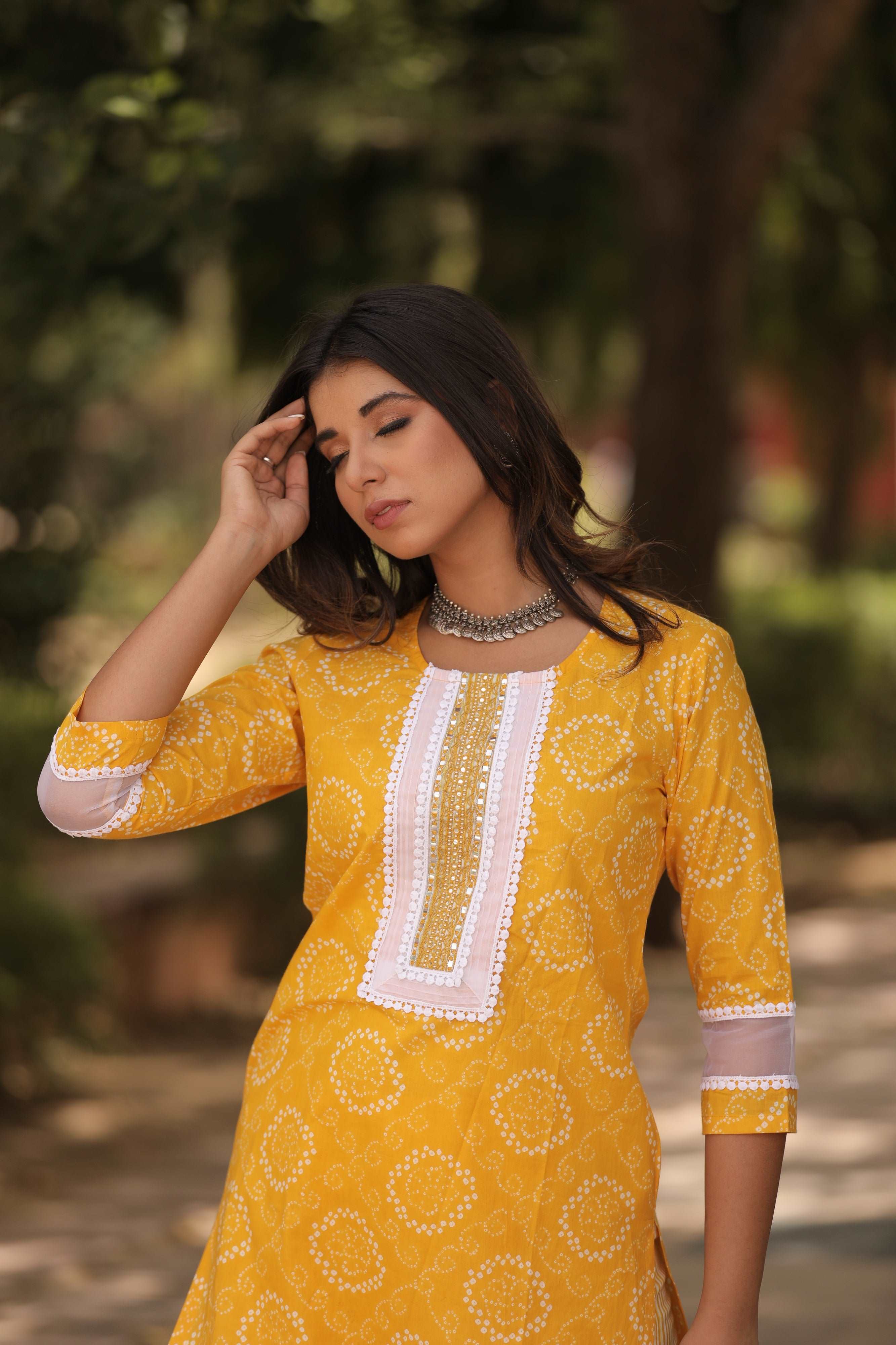 Cotton Yellow Kurta Pant