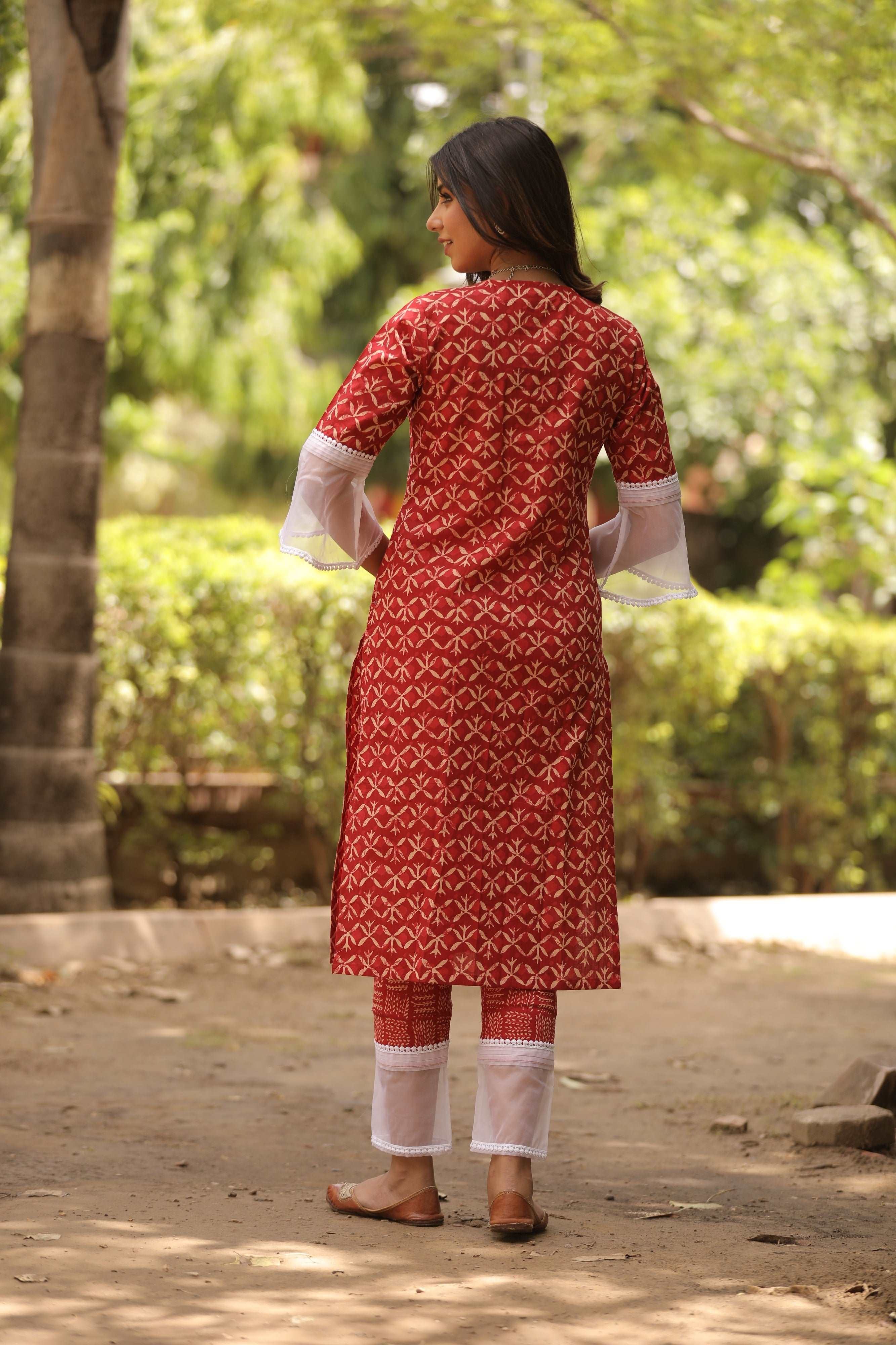 Red Cotton Kurta Pant