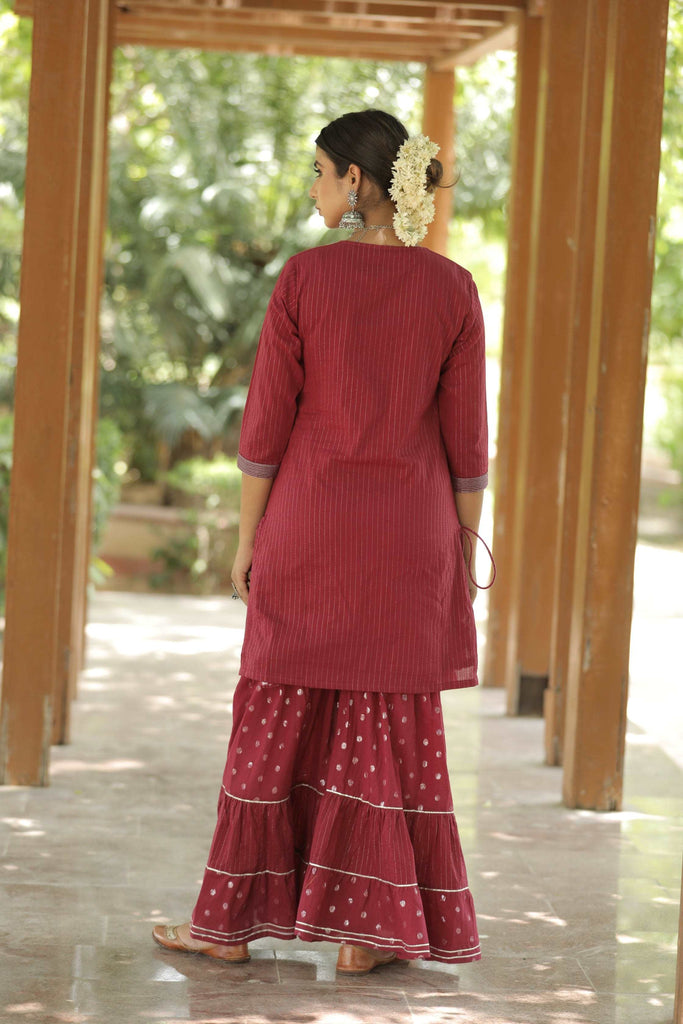 magenta kurta sarara