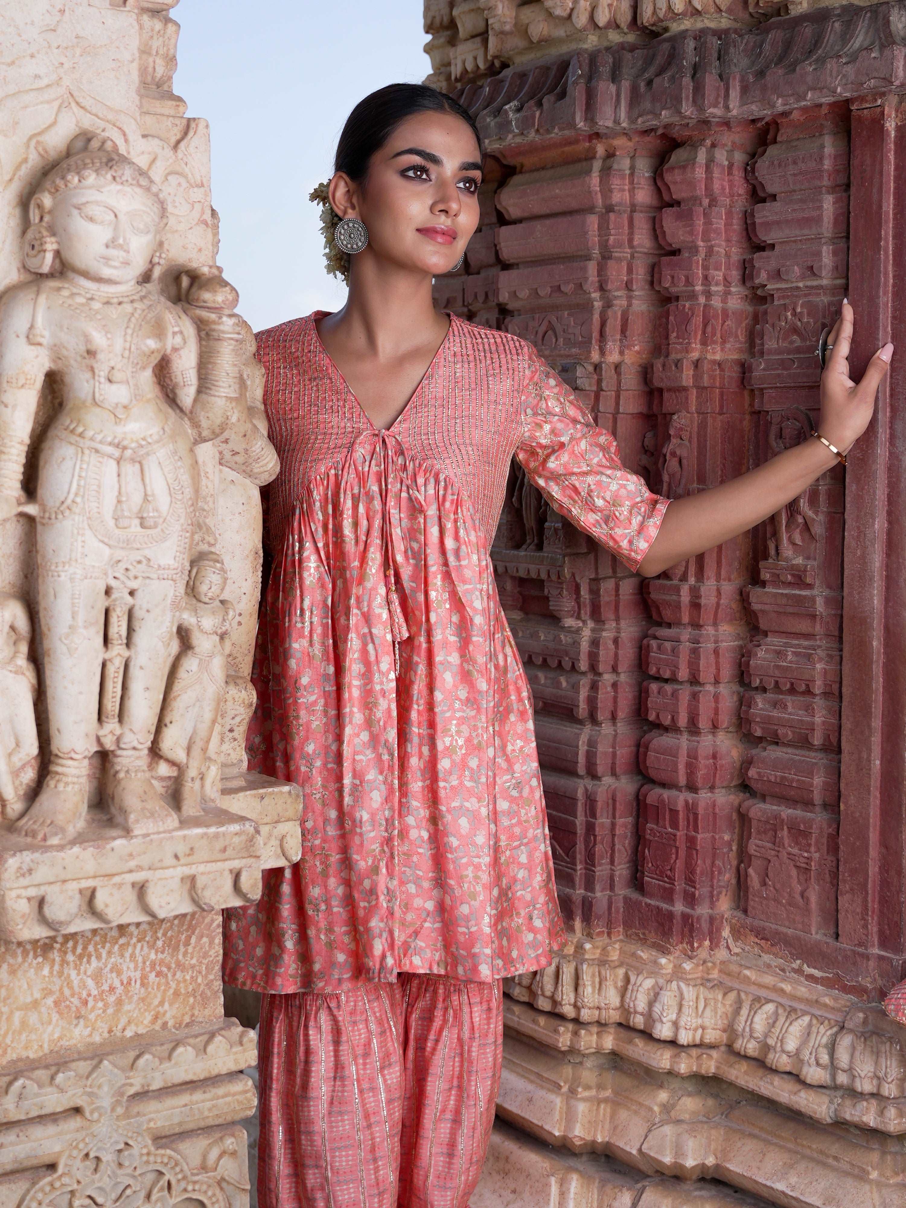 Gharara Peplum Set with Dupatta